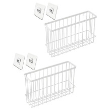 Adjustable Width Door Hook Rack With Rustproof Coating-L White