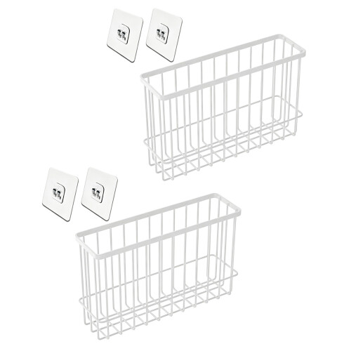Durable Steel Hanging Shelf For Kitchen Organization-L White