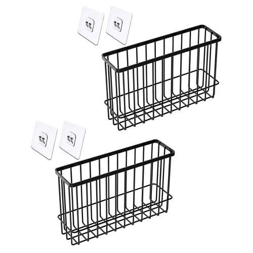 Adjustable Width Door Hook Rack With Rustproof Coating-L Black