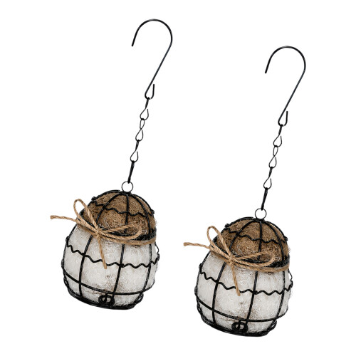 Elegant Iron Bird Nest Sculpture For Adding Artistic Touch-2P