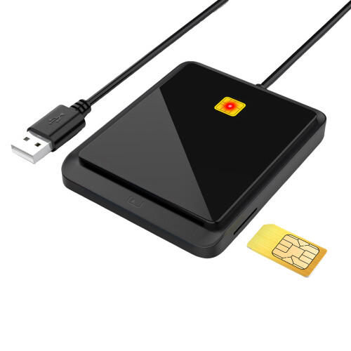 Multifunctional USB 2.0 Intelligent Card Reader For CAC-Black