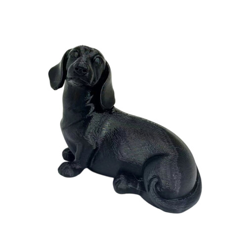 Figurine de chien, Statue d'animal, Sculpture de teckel-Noir