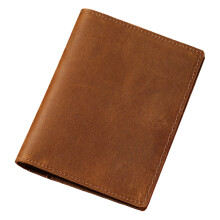 Minimalist Passports Sleeve In Soft Crazy Horse Leather-Brown