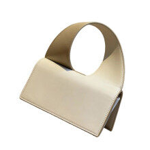 Practical Handheld Purse Practical PU Shoulder Bag-White