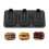 Silicone Baking Tray Cake Moulds 3 Cavity Walnuts Shape-Black 1