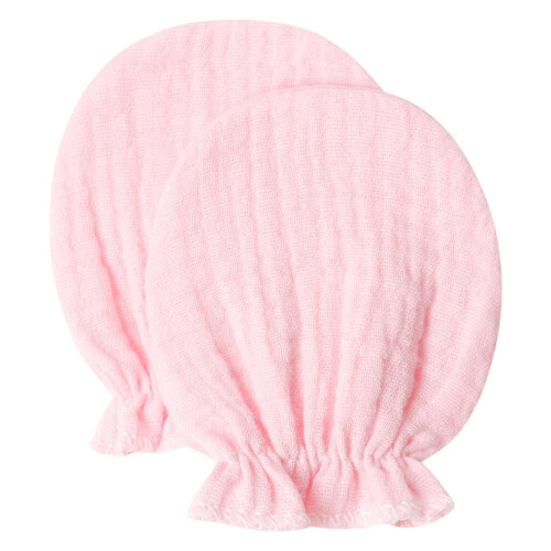Newborns Baby Scratch Proof Mittens Breathable Soft-light pink