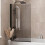 Black 800mm Shower Screen Door Frameless Square 6mm Safety Glass Panel 1