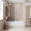 Black 800mm Shower Screen Door Frameless Square 6mm Safety Glass Panel 3
