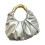 Clutches Purses Elegant Evening Bag Pleated Leather-Silver 1