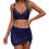 Ensemble de Bikini 3 pièces avec maille couvrant la-bleu foncé M 1