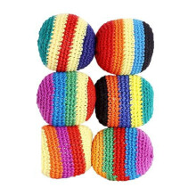 Premium Yarn Stitched Crochet Footbag Assorted Juggling-6pcs