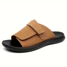 (Brown, 6.5) Men'S Vacation Flip-Flops Fashion Versatile Outdoor Non-Slip Thin Sole Casual Slippers