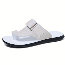 (White, 6.5) Men'S Summer Vacation Street Anti-Slip Comfortable Fashion Slides