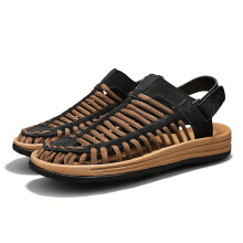 (Loess Ochre, 7.5) New Woven Sandals for Men, Casual Beach Shoes, Roman Sandals, Stream Wading Shoes, Outdoor Hiking and Water-Crossing Shoes