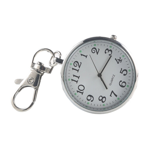 Große 40-mm-Digital-Schlüsselanhängeruhr mit-Silber
