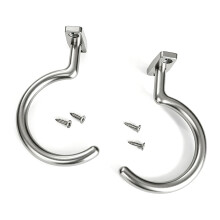 Pack of 2 Wall Hooks Set for Pool Cue Bridge Stick and-silver