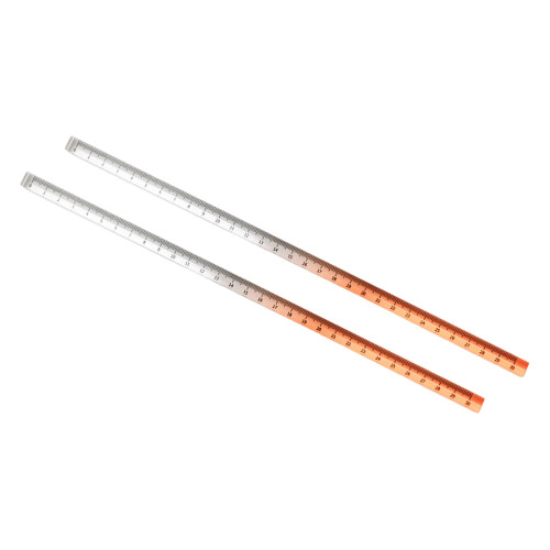 2Pcs Clear Colorful Ruler Ruler for School with-gradient cheng