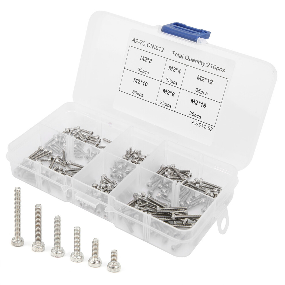 210pcs 304 Stainless Hex Socket Screw Kit