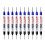 Marqueur Double couleur à pointe longue, 10 pièces,-Noir et bleu 1