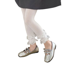 Baby GirlS Cotton Blend Lace Embellished Checkered-White XL