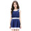 Maillot de bain uni pour petites filles, Style-Bleu L 1