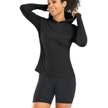 Chemise anti-soleil à manches longues pour femmes UPF50-Noir XL