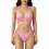 2Piece Bathing Suit Split Tankini With Ruffled Trim And-Pink M 1