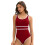 Modieuze tweekleurige rugloze competitieve badkleding-Rode M 1