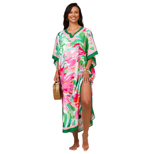 Ethnisches Print-Strandkleid, langes, lockeres-Abschnitt 4