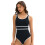 Performances Conjoined Swimsuit With High Leg-black white XL 1