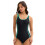 Maillot de bain tankini extensible dos nu pour-noir vert XL 1