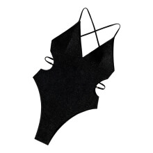 Elegant Swimwears Unique Backless Swimming Costume Polyester-S