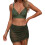 3-teiliges Bikini-Set mit Mesh-Abdeckung,-Armeegrün L 1
