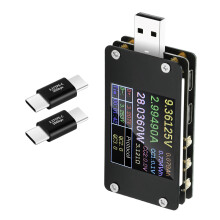 Compteur de puissance USB en métal acrylique pour une analyse de