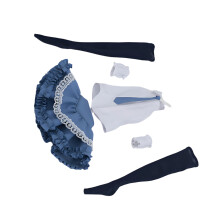 Unieke 1/6 pop-kledingstuk off-shoulder shirtjurk voor-Blauw