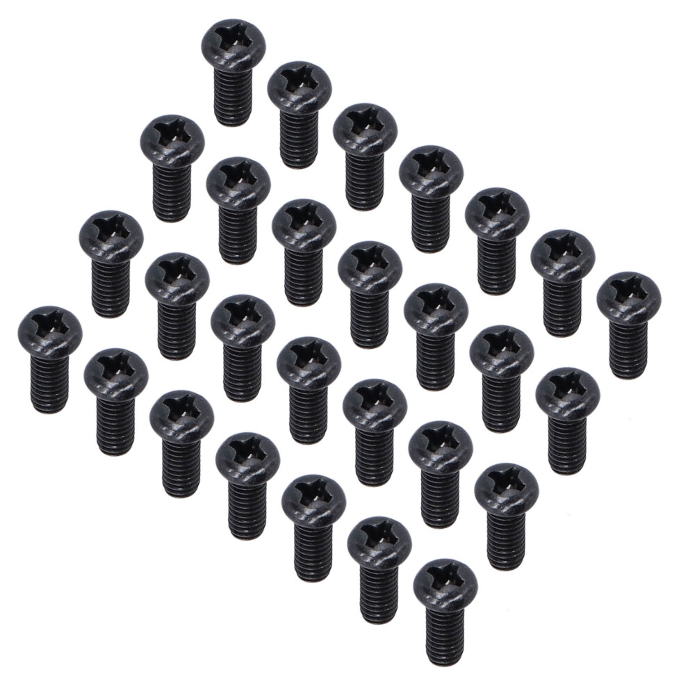 50x M4x10 Black Zinc Steel Pan Head Bolts DIN 7985