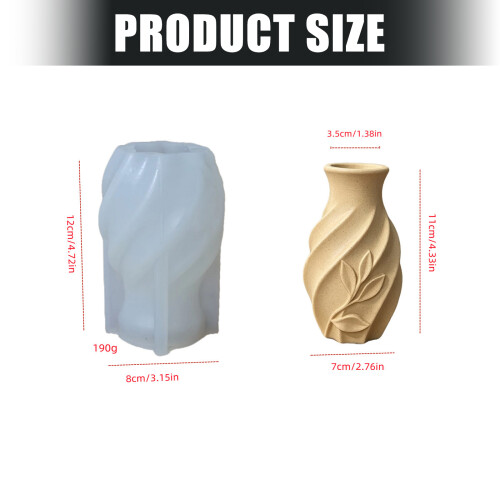 Reusable Silicone Resin Mold Easy Cleaning Leaf Pattern Vase 2