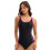 Stylish Solid Color Women's Conjoined Bathing- bl1ack pink XXL 1