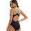 Maillot de bain tankini extensible dos nu pour-noir vert XL 5