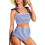 Maillot de bain de maternité à rayures bleues, ensemble haut-L 3