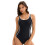 Backless Women's Swim Suit Quick Drying Fabric-black white S 1