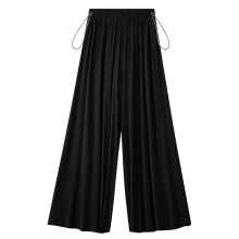 Zwangerschapsbroek met trekkoord en elastische taille-Zwart XXXL