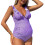 Soft Maternity Swimsuit Secure Fit Bikini Clothes-Lavender L 1
