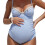 Stylish Pregnancy Swim Suit Quick Drying Polyester-Sky Blue L 1