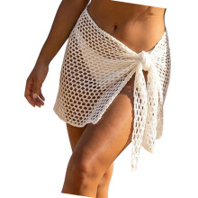 Womens badpak Coverups zomer vetersluiting strandjurk-Wit