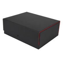 Magnetic Trading Card Storage Box with 3 Separate-black red