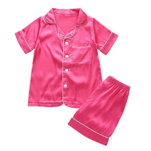 Sleepwear Summer Pajamas For Kids 5 Years Up-Rose Red 140