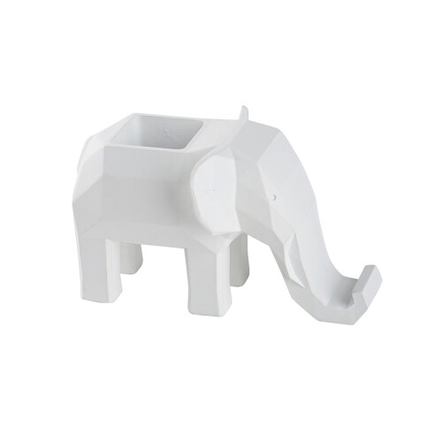 Support de téléphone et stylo en résine d'éléphant-Blanc