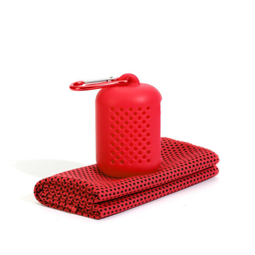 Serviette de sport de refroidissement de serviette de bain-Rouge