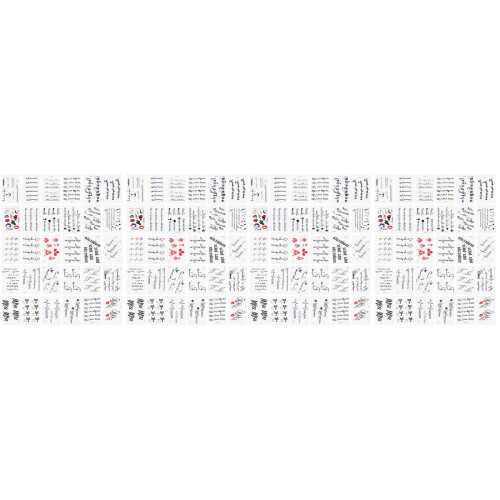4Sets White Cartoon Alphabet Temporary Tattoos Party Sticker Set
